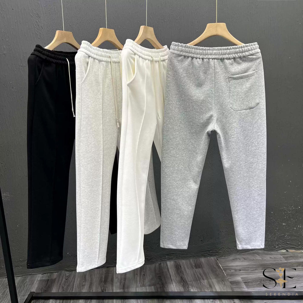 スエットパンツ センタープレス お洒落 スリム ストリート 韓国