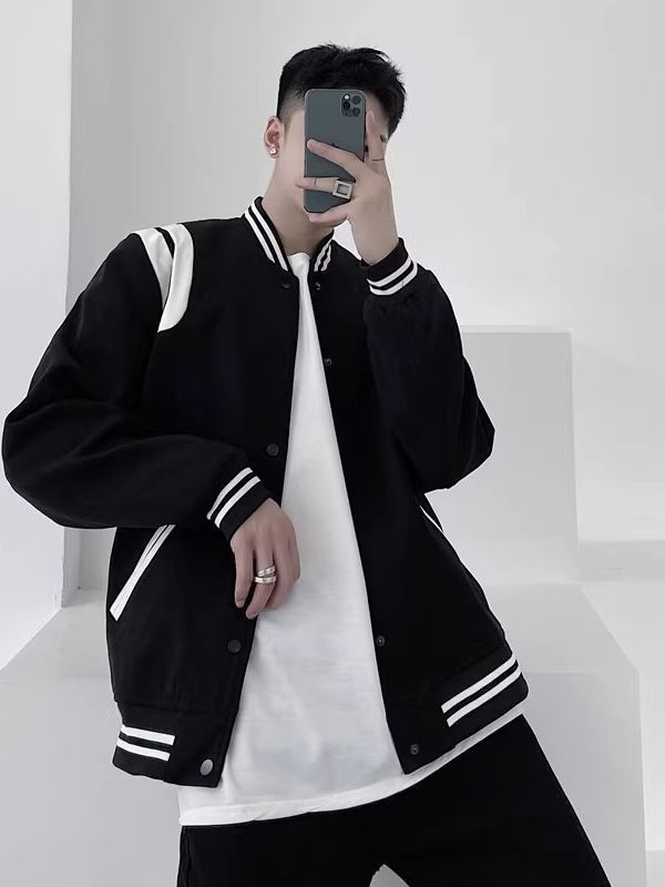 ライン スタジャン ユニセックス ストリートカジュアル S-3XL