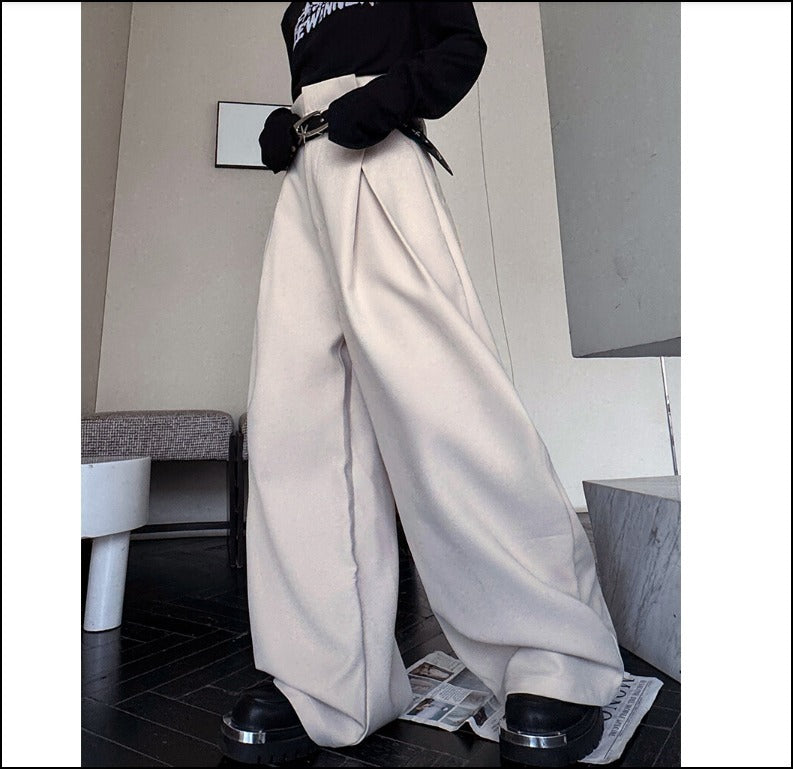 美脚 ワイドパンツ ハイウエスト シルエット映え カジュアル