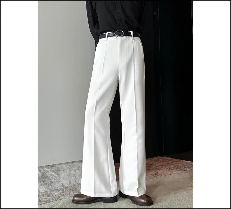 美脚 センタープレス ワイドパンツ 韓国ストリート ハイウエスト