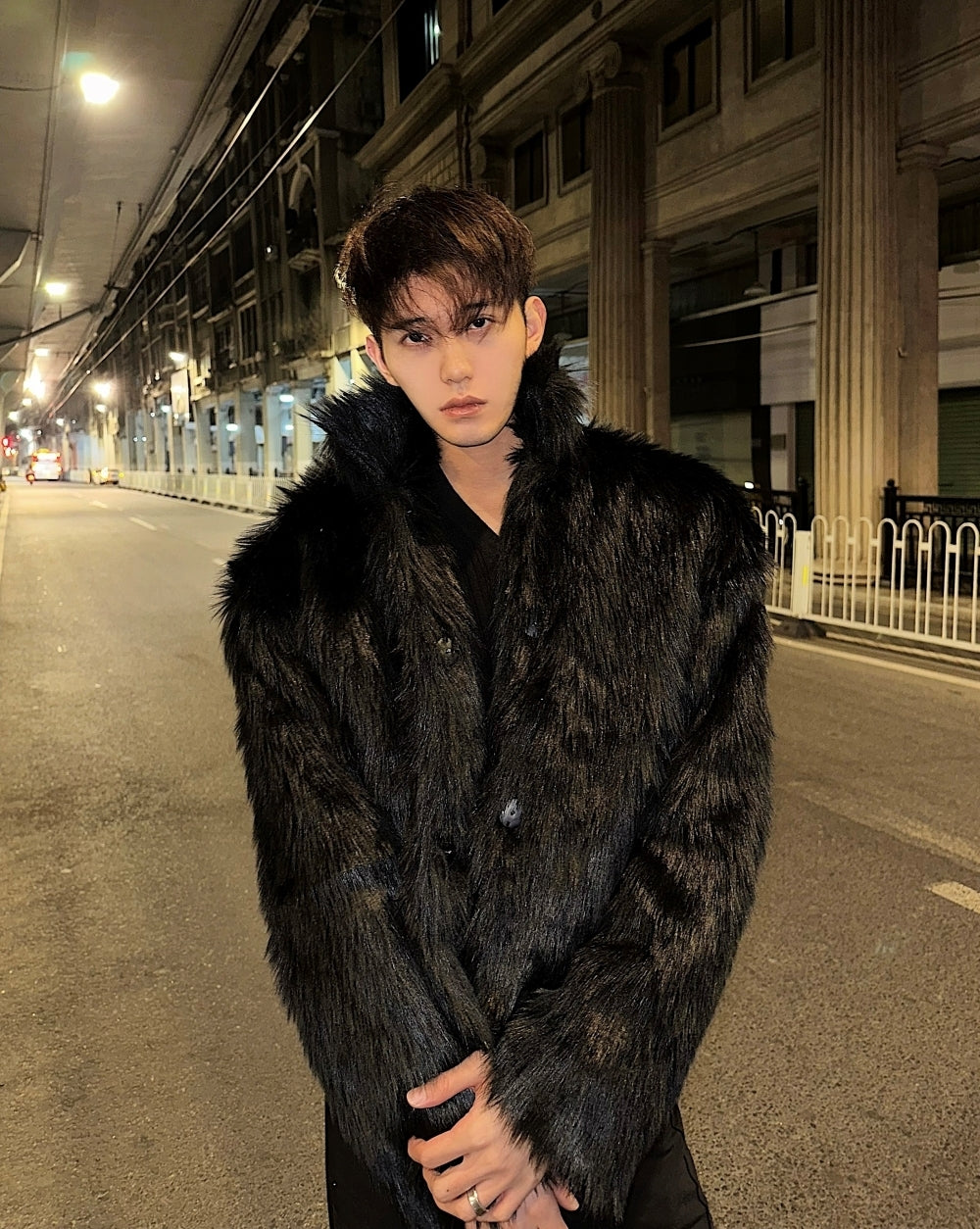 ブラック ファー ジャケット ショートコート 韓国 冬 nr5950