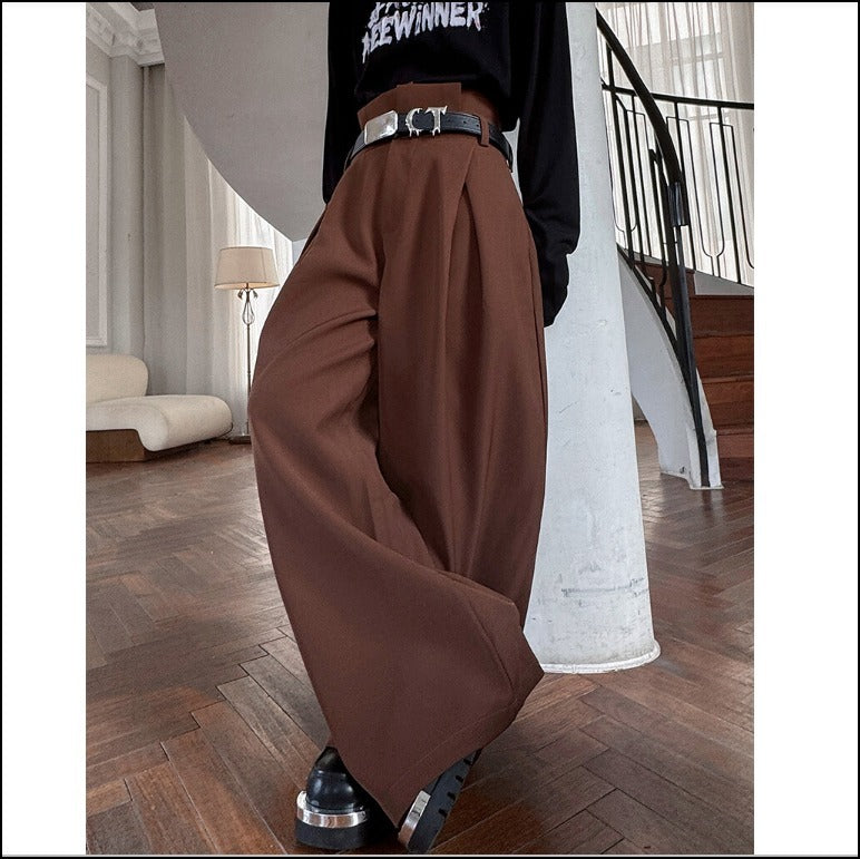 美脚 ワイドパンツ ハイウエスト シルエット映え カジュアル