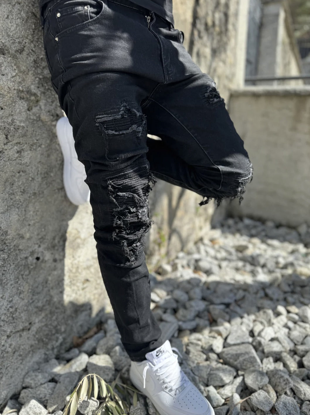 ☆関税/送料込み☆【stwear】UKドリル ダメージジーンズ