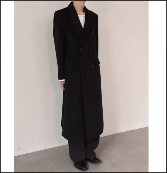 メンズ お洒落 綺麗め ウールタッチ ロングコート シンプル