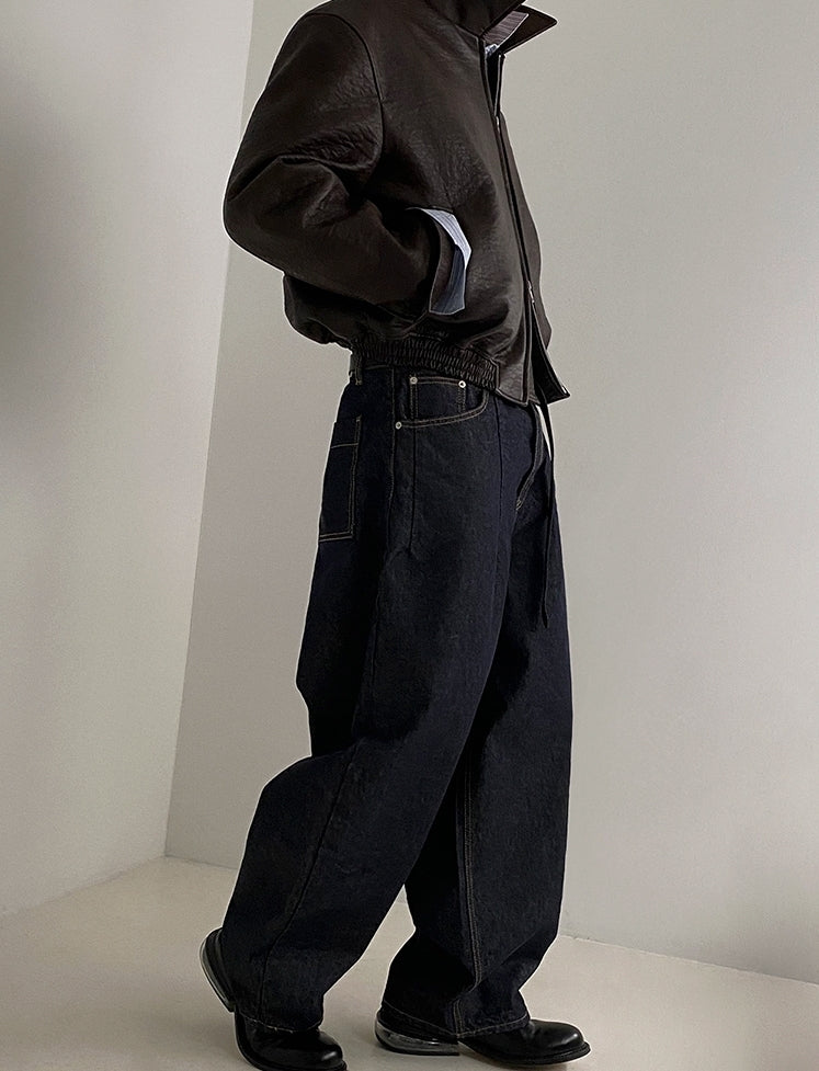 ショート レザー ジャケット 韓国 ブルゾン 秋冬 2色 hr6310