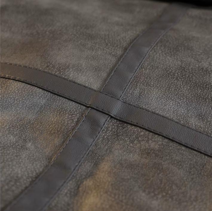 裏ボア レザージャケット グレー フライトジャケット 韓国 n4392