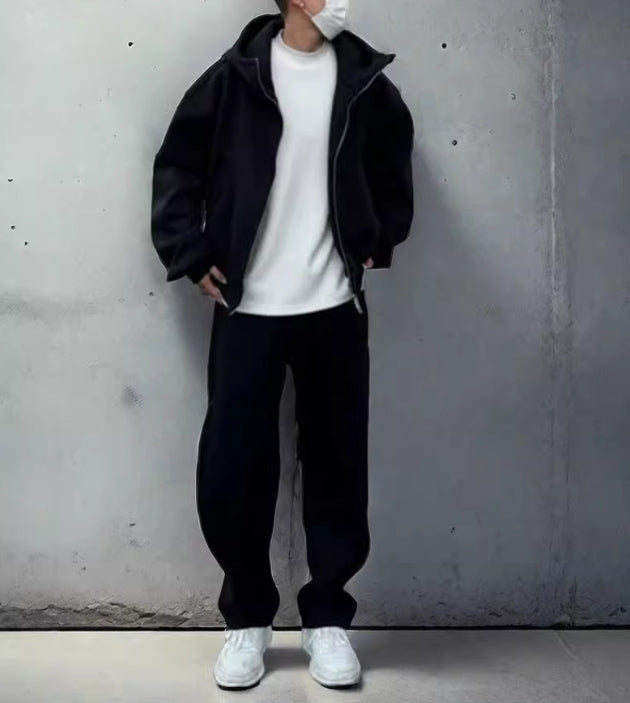 セットアップ 2色 ハイネックパーカー スウェットパンツ cr7939