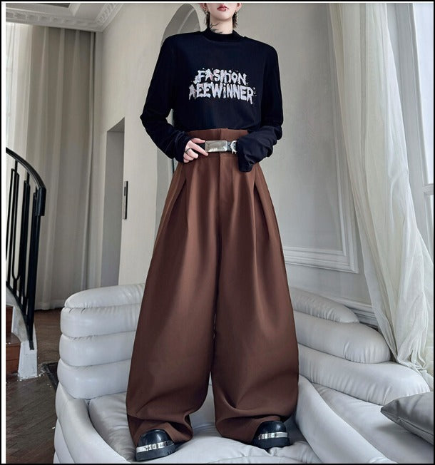 美脚 ワイドパンツ ハイウエスト シルエット映え カジュアル