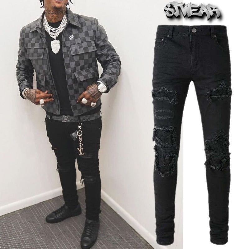 ☆関税/送料込み☆【stwear】UKドリル ダメージジーンズ