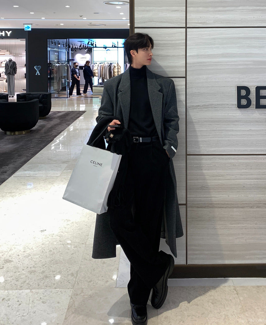 【LOOKPLE】Dart Maxi Overfit Wool Coat ★