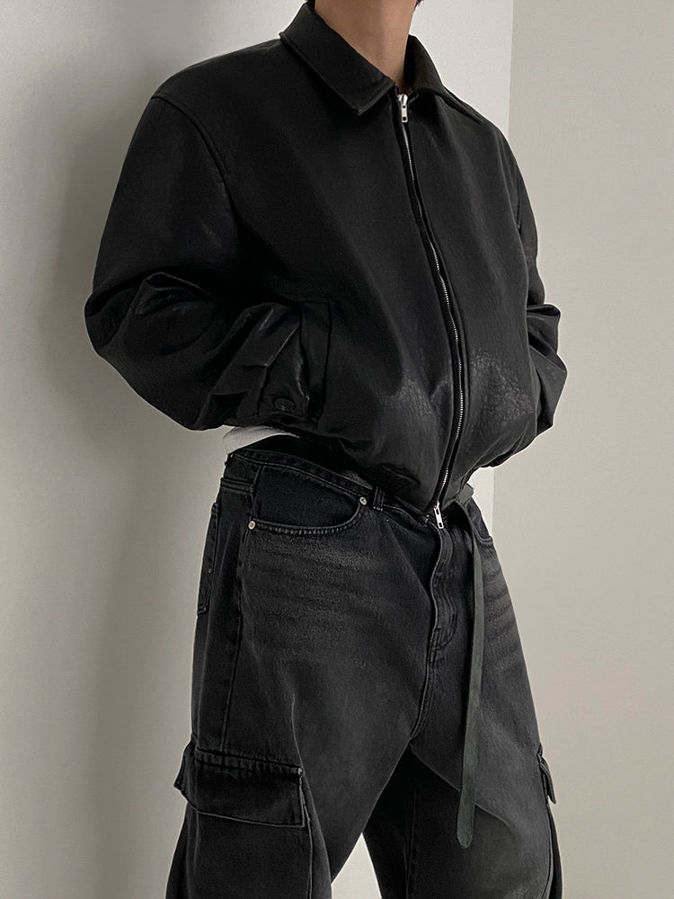 ショート レザー ジャケット 2色 ライダースジャケット cr5519