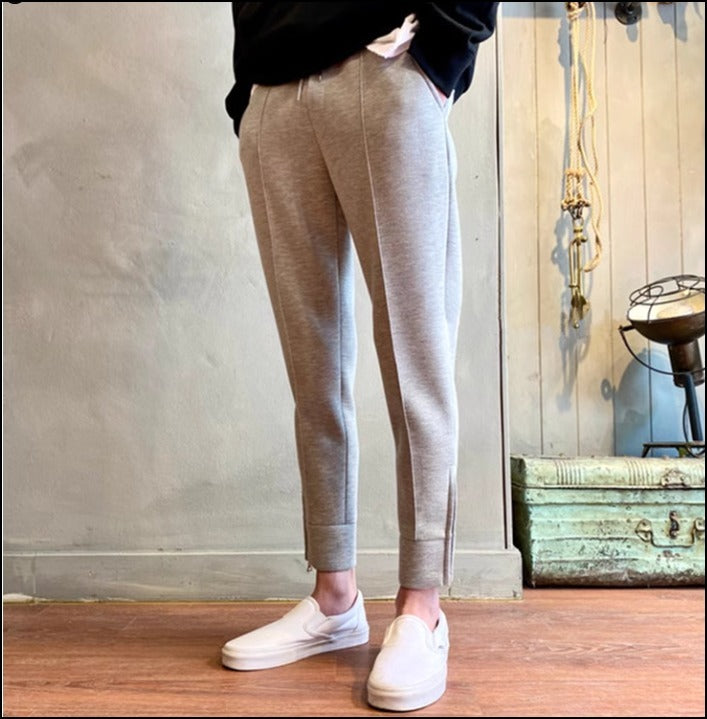 お洒落お出かけ スリム アンクル ルーズ スエットパンツ 綺麗め