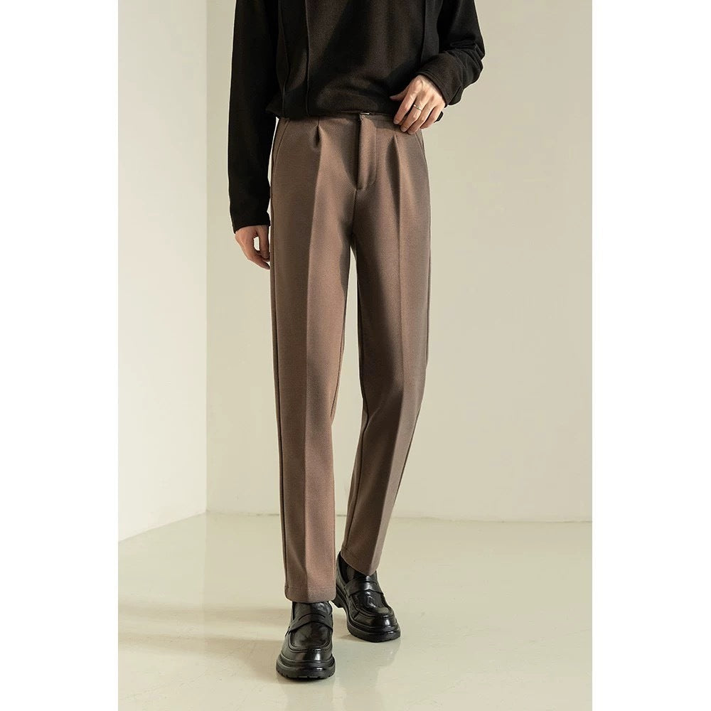 メンズ無地ラシャスラックスロングパンツ秋冬おしゃれ