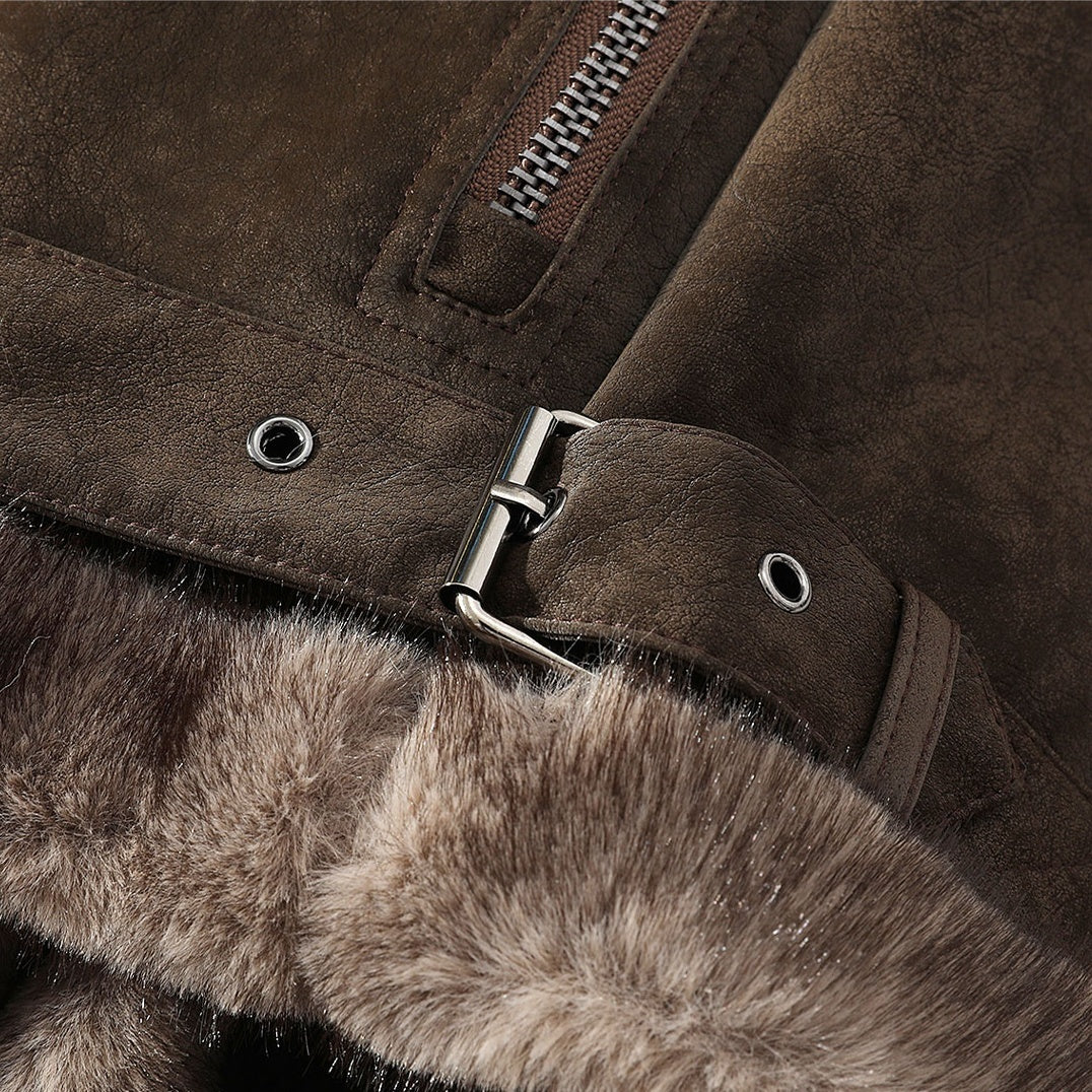 裏ボア レザー ジャケット スエード ムートンジャケット cr7554