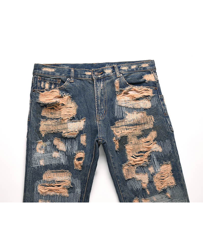 国内発送/関税込☆URKOOL☆ダメージ スリム デニム パンツ☆