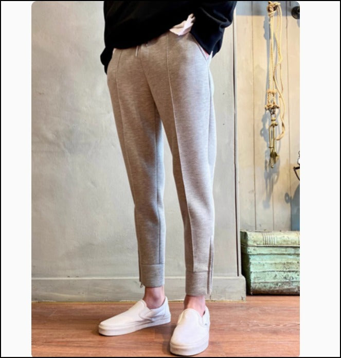 お洒落お出かけ スリム アンクル ルーズ スエットパンツ 綺麗め