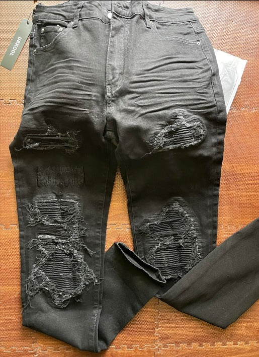 URKOOL　ストリート ダメージ ジーン スキニー