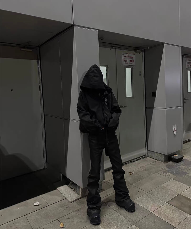 URKOOL　ストリート　ワックス  ジーンズ  フレア　デニム