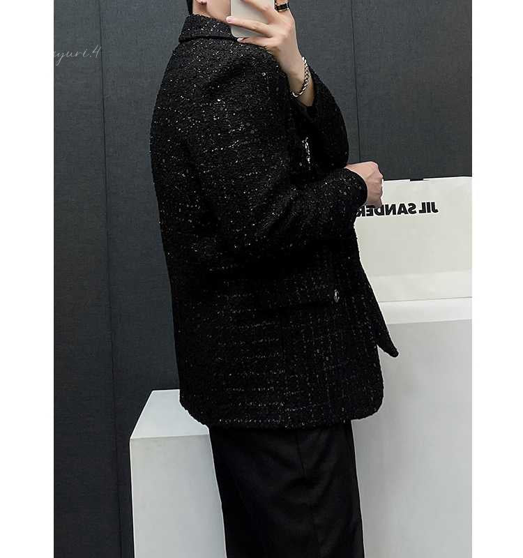 メンズ ツイード ジャケット スーツ スパンコール