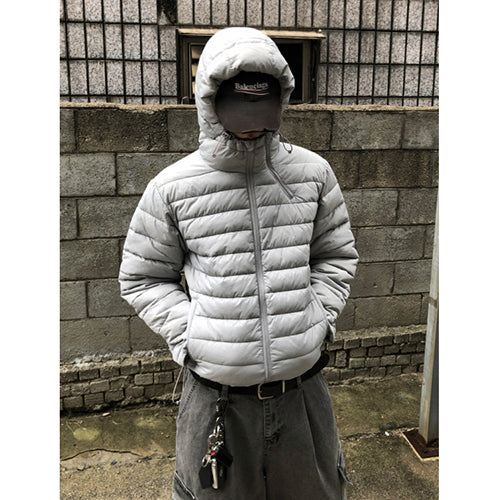 ★韓国人気★ESSU★PREMIUM DIAGONAL ZIPPER HOODED PADDING