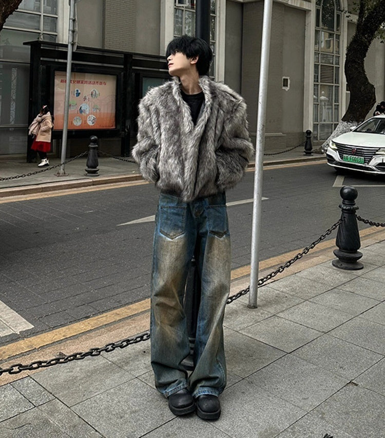 シルバーフォックス ファー ジャケット ショート丈 韓国 cr7535