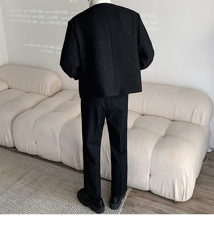 ツイード ジャケット ラグジュアリー ノーカラー パーティ 2167