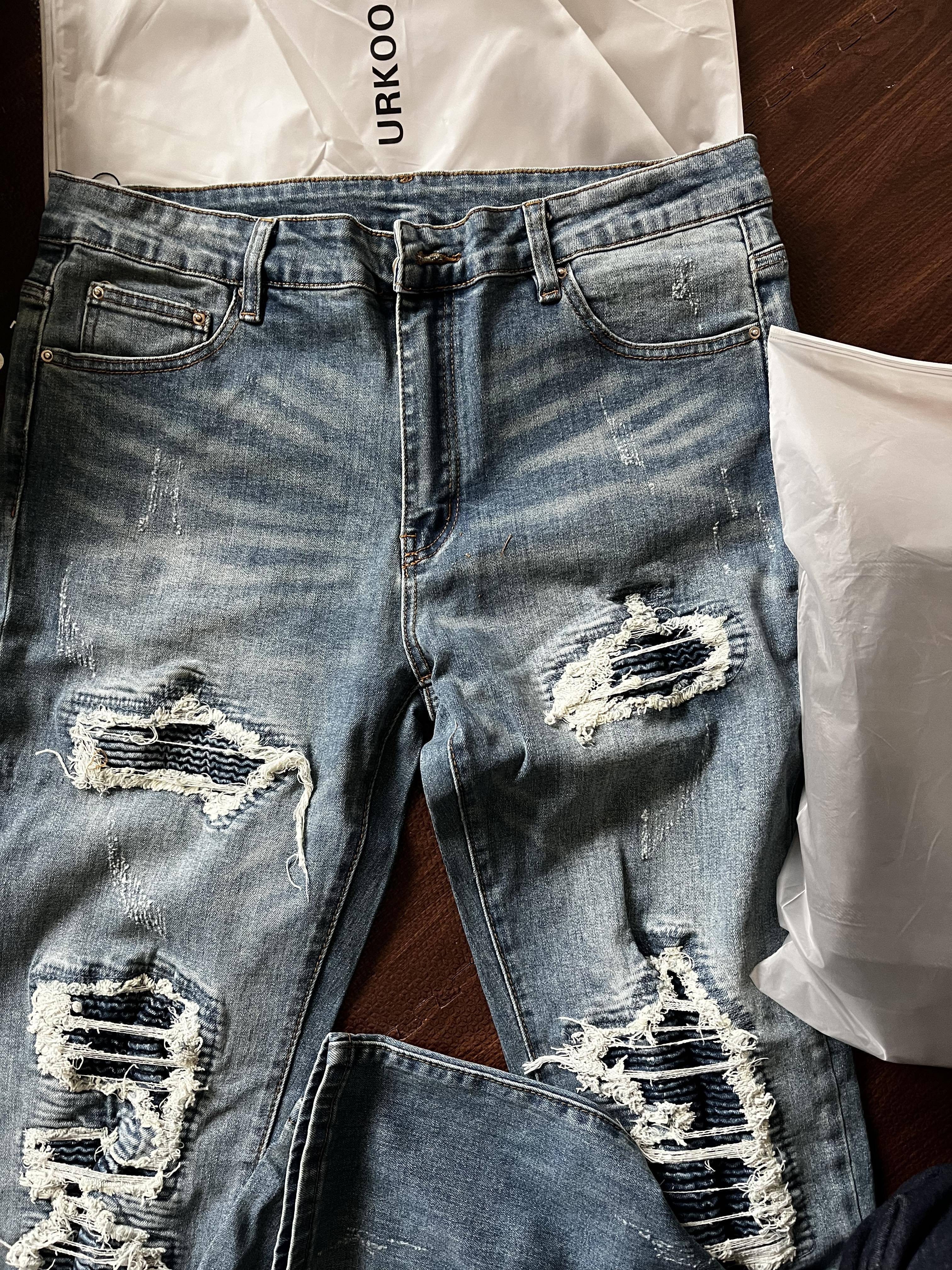 URKOOL　ストリート ダメージ ジーン スキニー