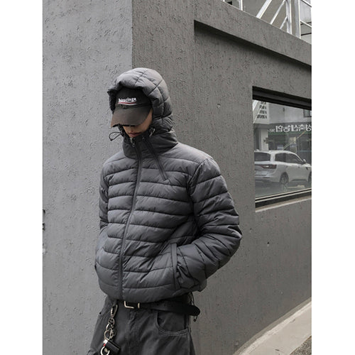 ★韓国人気★ESSU★PREMIUM DIAGONAL ZIPPER HOODED PADDING