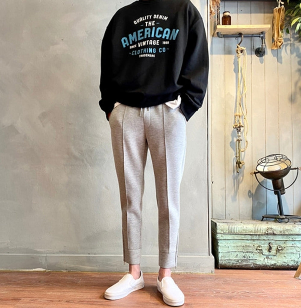 スリム テーパード スウェットパンツ 2色 韓国 パンツ nra047