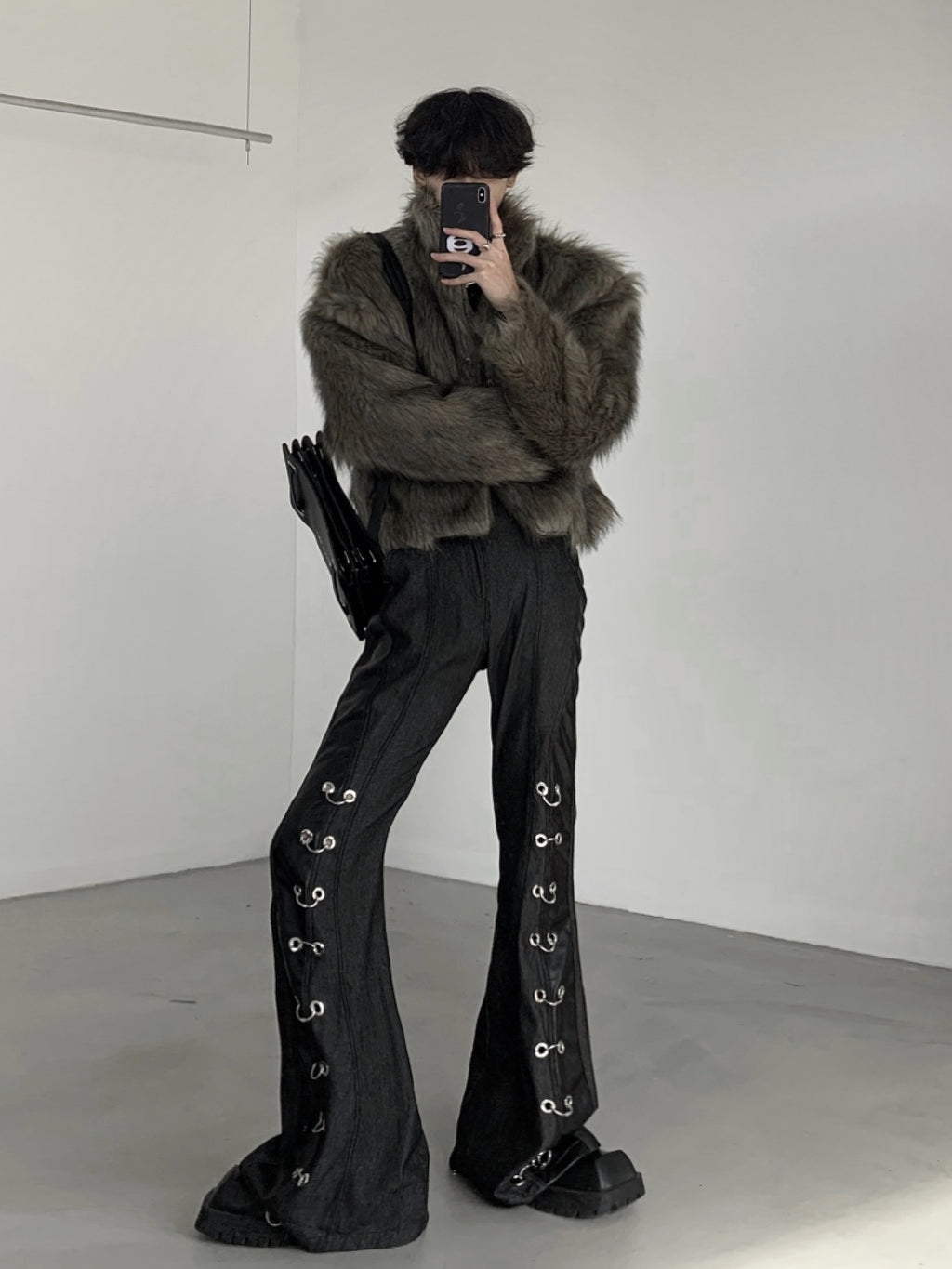 フェイクファー ジャケット 2色 ユニセックス モード 冬 cr2039