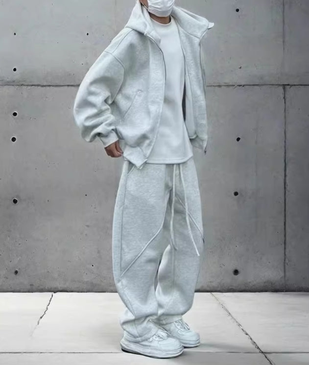 セットアップ 2色 ハイネックパーカー スウェットパンツ cr7939