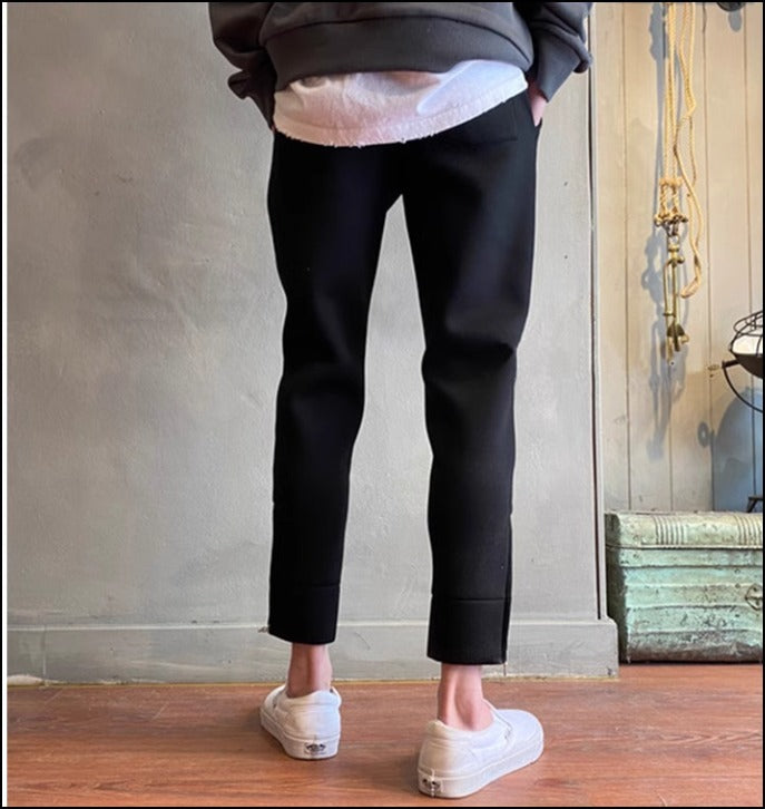 お洒落お出かけ スリム アンクル ルーズ スエットパンツ 綺麗め