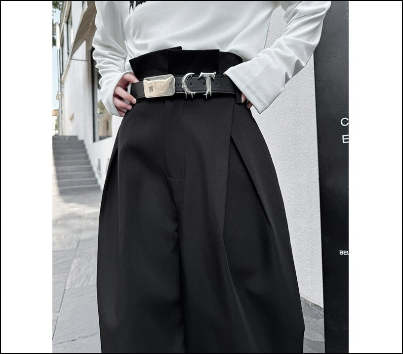 美脚 ワイドパンツ ハイウエスト シルエット映え カジュアル