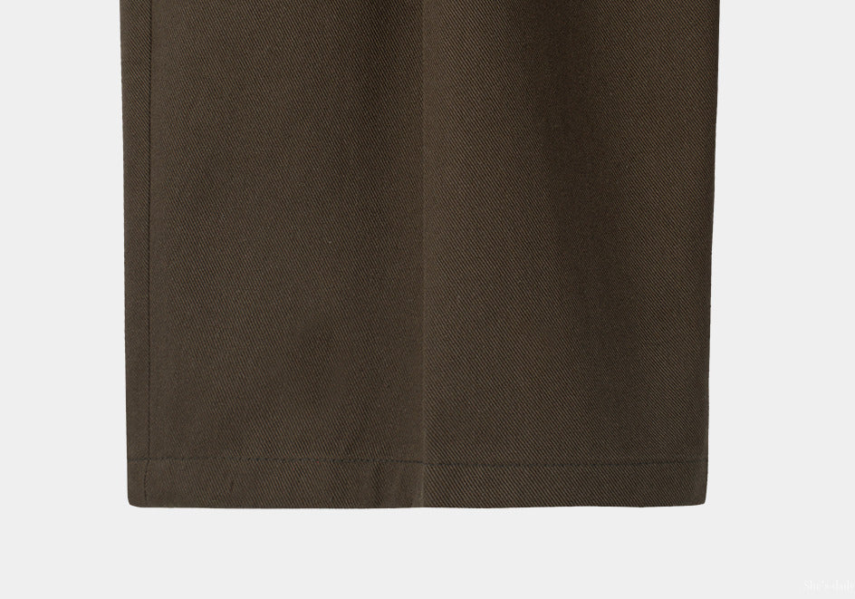 【LOOKPLE】Back Banding Cotton One Tuck Wide Pants ★