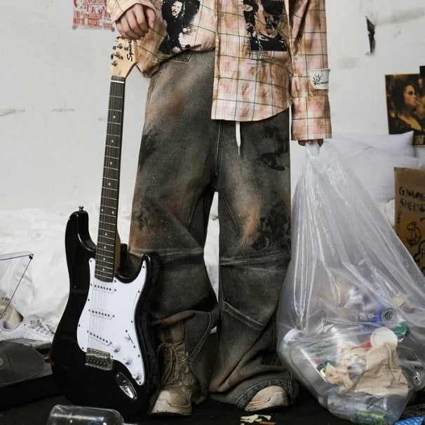 国内未入荷 EMOBROTHER - A-line Washed Baggy Jeans