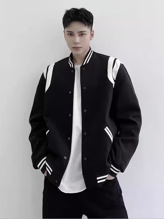 ライン スタジャン ユニセックス ストリートカジュアル S-3XL