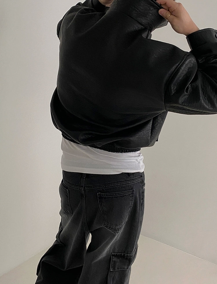 ショート レザー ジャケット 2色 ライダースジャケット cr5519