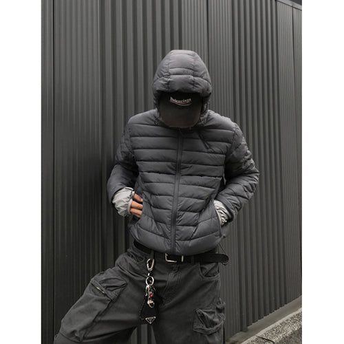 ★韓国人気★ESSU★PREMIUM DIAGONAL ZIPPER HOODED PADDING