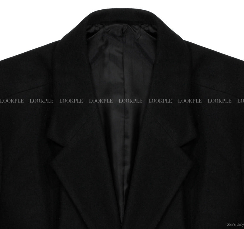 【LOOKPLE】Dart Maxi Overfit Wool Coat ★