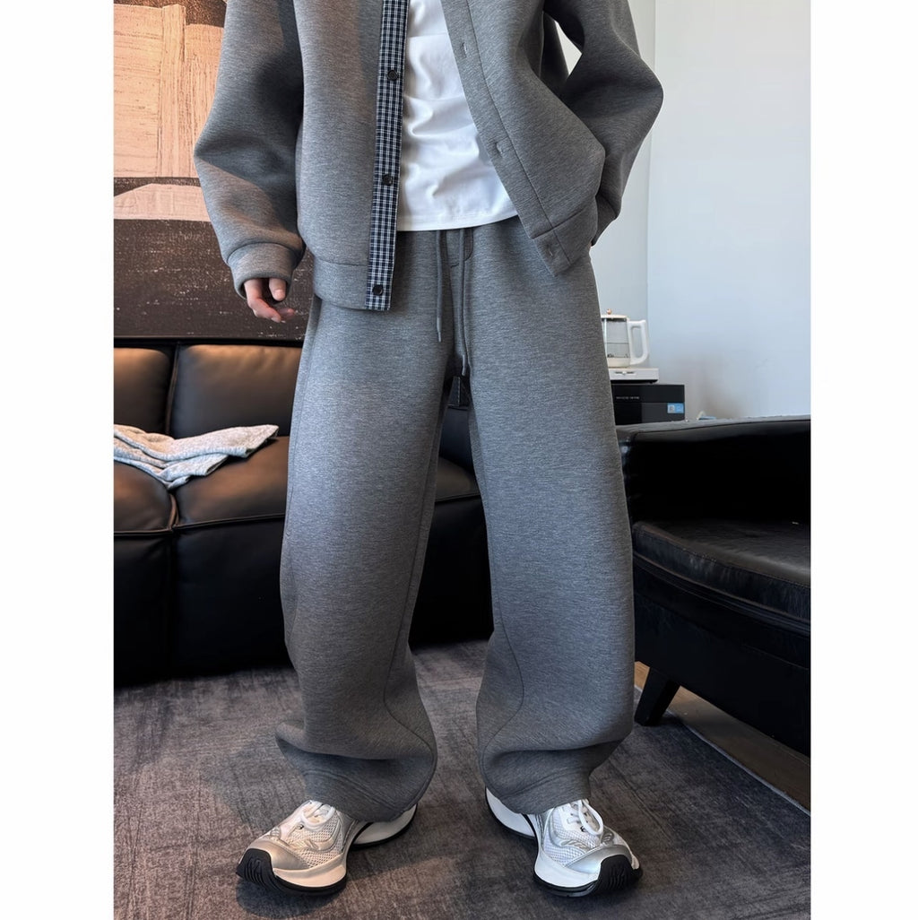 メンズ ツーピース カーディガン スウェット ワイドパンツ 韓国