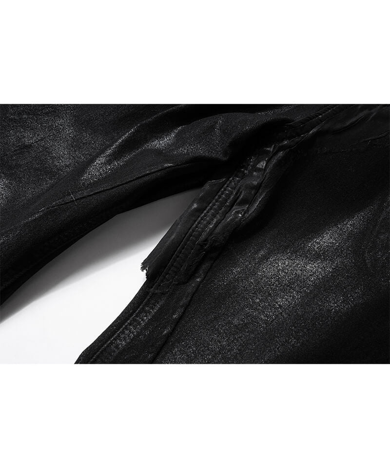 URKOOL　ストリート　ワックス  ジーンズ  フレア　デニム