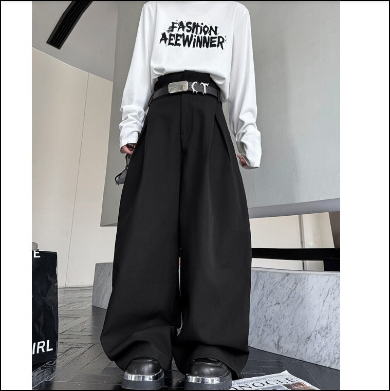 美脚 ワイドパンツ ハイウエスト シルエット映え カジュアル