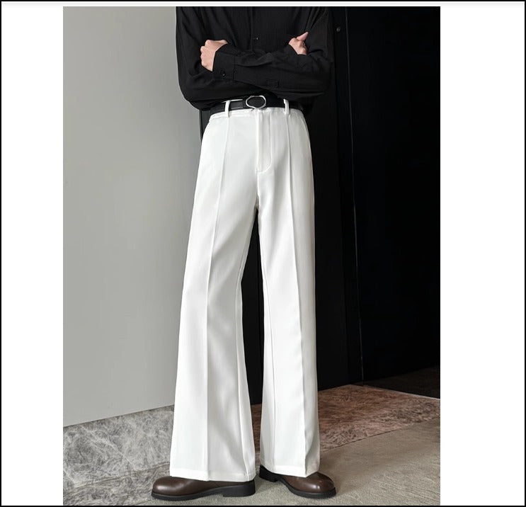 美脚 センタープレス ワイドパンツ 韓国ストリート ハイウエスト