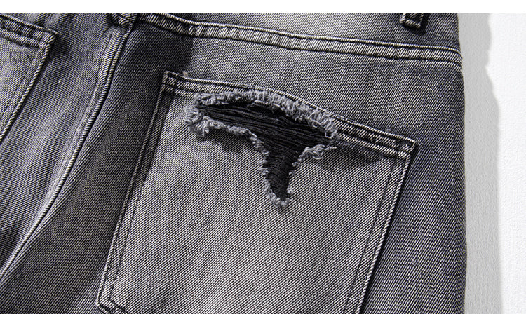 ワイドパンツ ダメージデニム ハイウエスト ルーズ 韓国