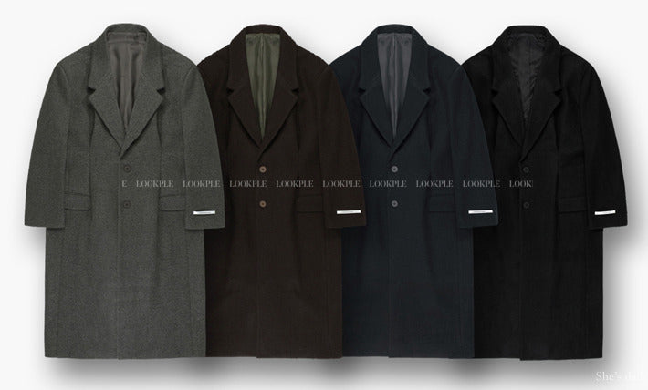 【LOOKPLE】Dart Maxi Overfit Wool Coat ★
