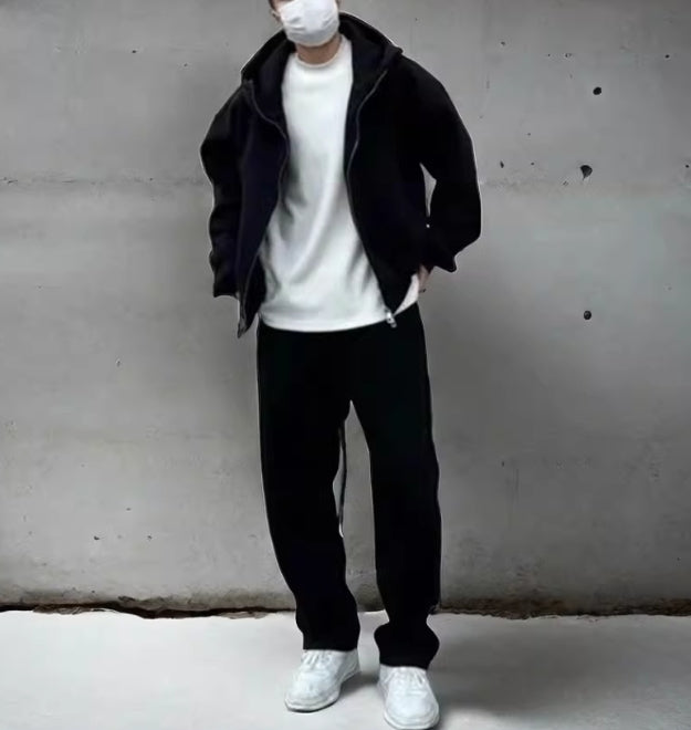 セットアップ 2色 ハイネックパーカー スウェットパンツ cr7939