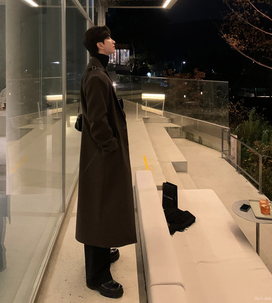 【LOOKPLE】Dart Maxi Overfit Wool Coat ★