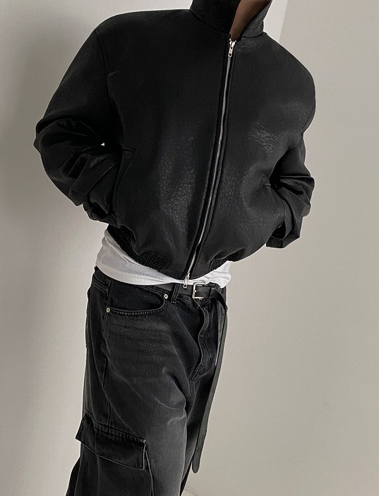 ショート レザー ジャケット 2色 ライダースジャケット cr5519