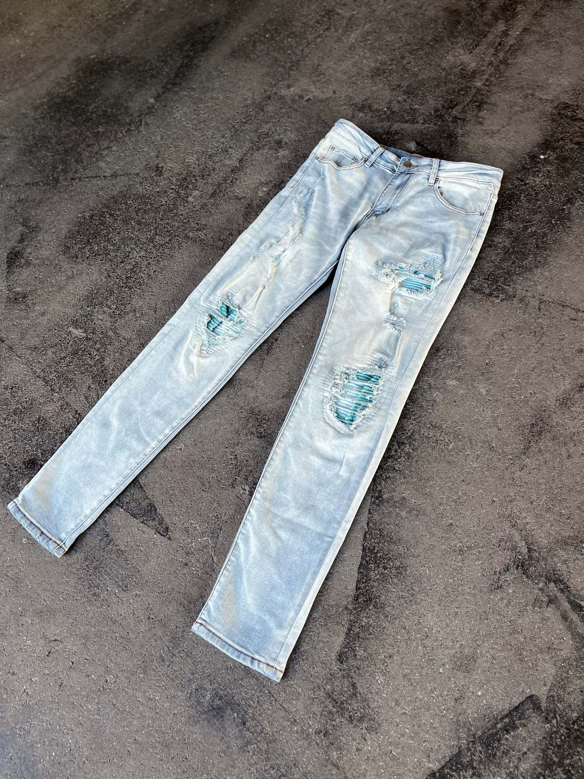 ☆関税/送料込み☆【stwear】UKドリル ダメージデニム