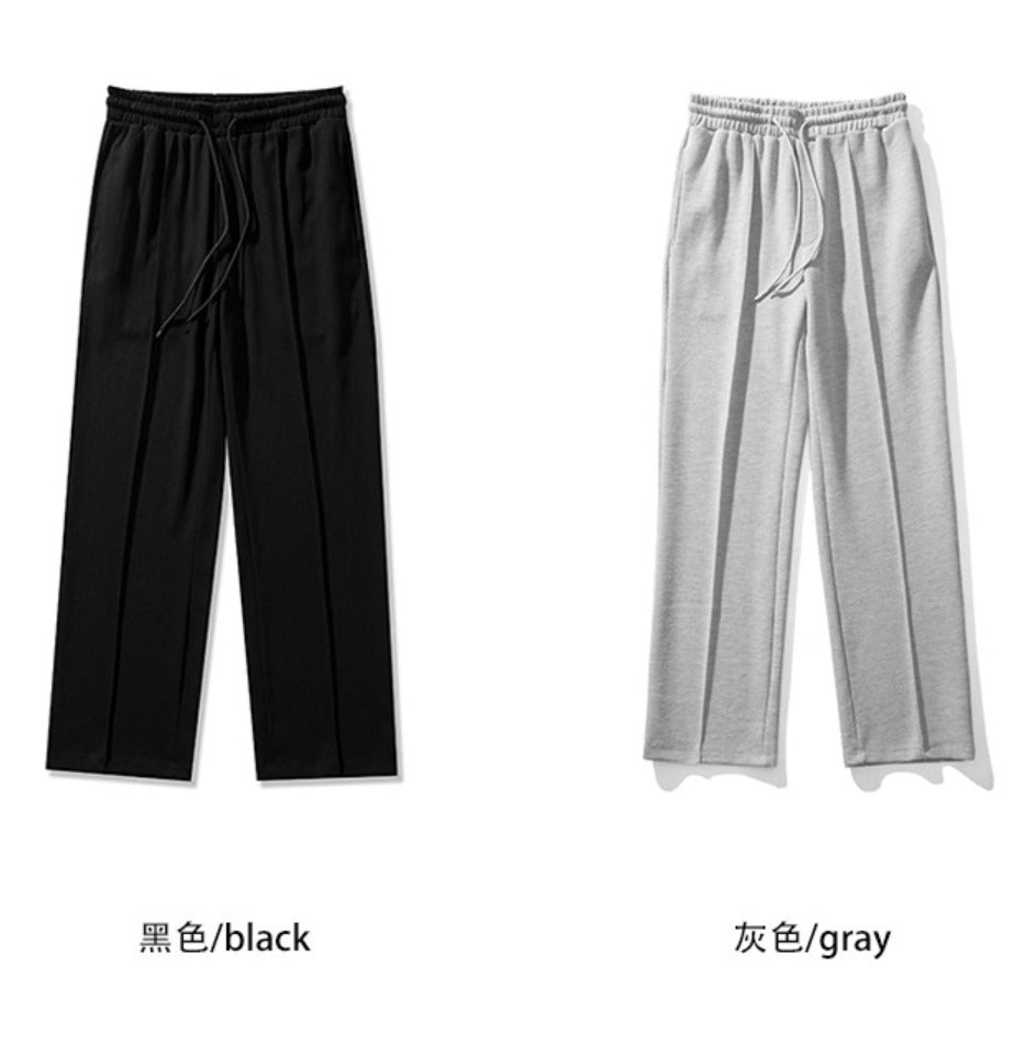 メンズ スウェットパンツ センタープレス 韓国 カジュアル 無地